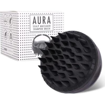 SISER YOUNG - Aura Shampoo Brush Black - Szczotka do masażu głowy/mycia, Czarna