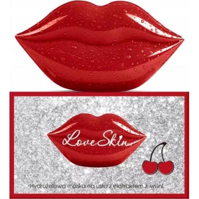 Love Skin - Nawilżające hydrożelowe maseczki na usta z naturalnymi ekstraktami: WIŚNIA, 20 szt.