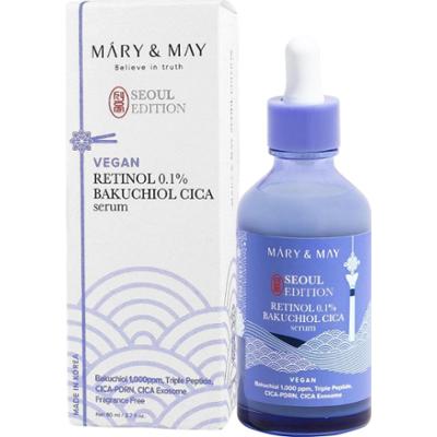 Mary&May - Seoul Edition Vegan Retinol 0.1% Bakuchiol CICA Serum, 80ml - przeciwstarzeniowe serum do twarzy