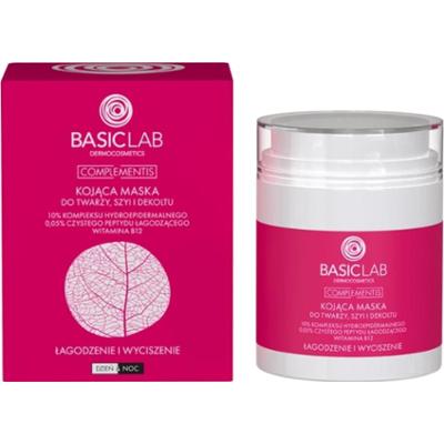BASICLAB - Kojąca maska do twarzy, szyi i dekoltu, 10% kompleksu hydroepidermalnego, 0,05% czystego peptydu łagodzącego, witamina B12, Łagodzenie i Wyciszenie, 50ml