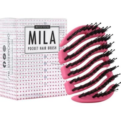 SISTER YOUNG - MILA POCKET FUCHSIA BV - Mini szczotka z włosiem dzika, Fuksja