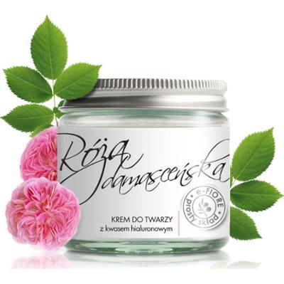 e-FIORE - Naturalny Krem Przeciwzmarszczowy z różą damasceńską i kwasem hialuronowym, 60ml