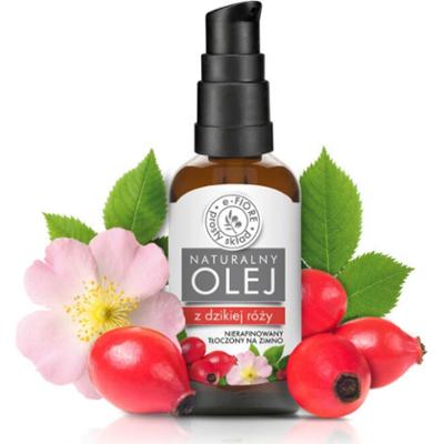 e-FIORE - Olejek z Dzikiej Róży ROSEHIP OIL / ROSE HIPS OIL Nierafinowany, rubinowy, 50ml