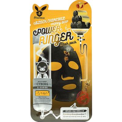 Elizavecca - Black Charcoal Honey Deep Power Ringer Mask Pack, 23ml - oczyszczająco-nawilżająca maska w płachcie