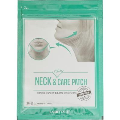 Wooshin Labottach - Neck & chin care patch – Hydrożelowa maseczka z kolagenem do pielęgnacja szyi i podbródka, 4 szt.
