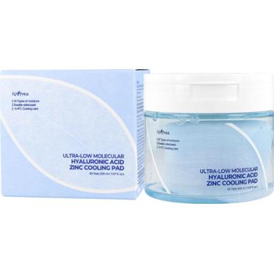 Isntree - Ultra-Low Molecular Hyaluronic Acid Zinc Cooling Pad, 60szt - chłodzące płatki do twarzy