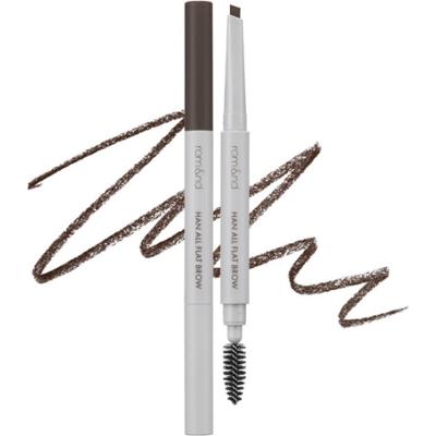 rom&nd - Han All Flat Brow W1 Gentle Brown, 0.17g - kredka do brwi w kolorze ciepłym ciemnobrązowym