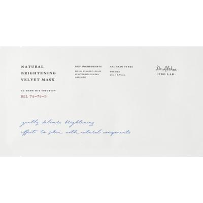 Dr.Althea - Natural Brightening Velvet Mask, 27 g - rozjaśniająca maska do twarzy w płachcie