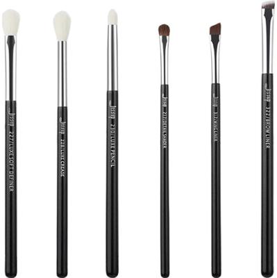 Jessup - Black/Silver Mix Hair Brush Set, 6 szt. - zestaw pędzli do makijażu oczu czarny ze srebrem