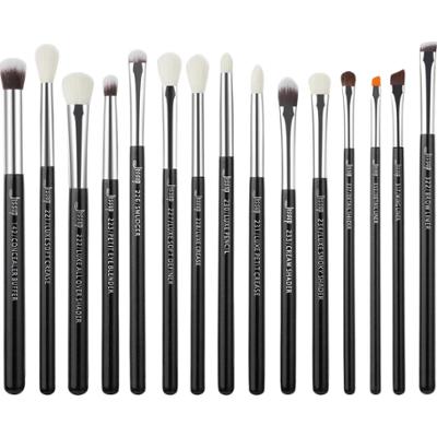 Jessup - Black/Silver Mix Hair Brush Set, 15 szt. - zestaw pędzli do makijażu oczu czarny ze srebrem