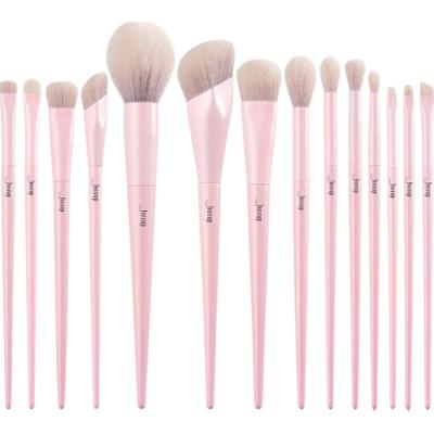 Jessup - Crystal Pink Comprehensive Collection, 14 szt. - zestaw pędzli do makijażu twarzy i oczu jasnoróżowy
