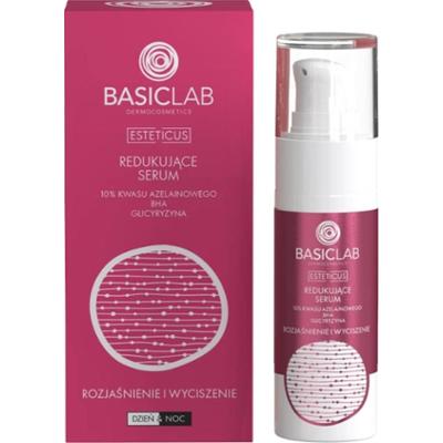 BASICLAB - Redukujące serum 10% kwasu azelainowego, BHA, Glicyryzyna, Rozjaśnienie i Wyciszenie, 30ml
