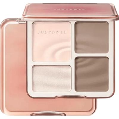 Judydoll - 2 IN 1 Highlighter Contour Palette #01 Waves, 9 g - chłodna paleta do konturowania i rozświetlania
