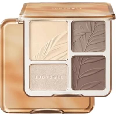 Judydoll - 2 IN 1 Highlighter Contour Palette #02 Wood, 9 g - ciepła paleta do konturowania i rozświetlenia