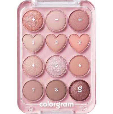 Colorgram - Pin Point Eyeshadow Palette #01 Peach + Coral, 9.9g - paleta 12 cieni do powiek w odcieniach brzoskwiniowych i nude