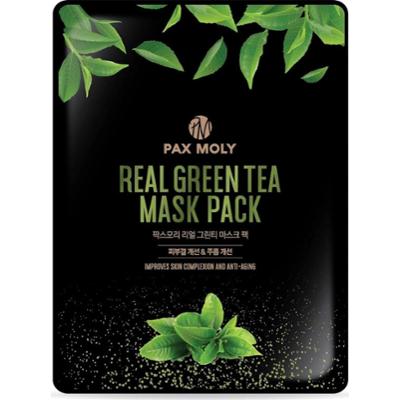 PAX MOLY - Real Green Tea Mask Pack, Maska w płachcie łagodząca z ekstraktem z zielonej herbaty, 25ml