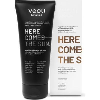 Veoli Botanica - HERE COMES THE SUN wygładzająco-brązujący balsam do ciała z wegańskim DHA, ekstraktem kawowym, sokiem z aloesu i pantenolem, 200ml