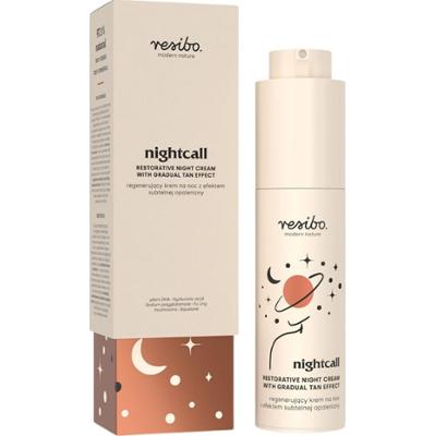 RESIBO - Nightcall Restorative Night Cream With Gradual Tan Effect, 50 ml - regenerujący krem na noc z efektem subtelnej opalenizny