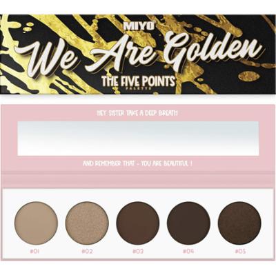 MIYO - Five Points 01 We Are Golden, 6.5g - paleta 5 cieni do powiek w odcieniach brązu i beżu