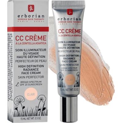 ERBORIAN - CC Creme a la Centella Asiatica SPF 25 Clair, 15ml - neutralny korygujący krem koloryzujący z wąkrotką azjatycką w odcieniu jasnego beżu