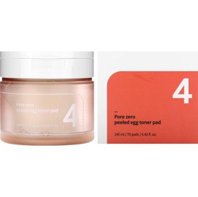 Numbuzin - No.4 Pore Zero Peeled Egg Toner Pad, 70 szt. - tonizujące płatki do pielęgnacji porów
