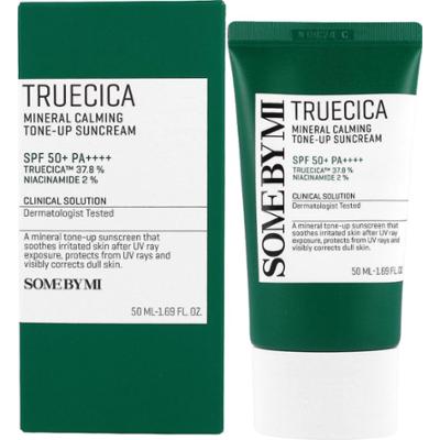 SOME BY MI - Truecica Mineral Calming Tone-Up Suncream SPF50+ PA++++ - krem z filtrem typu tone-up