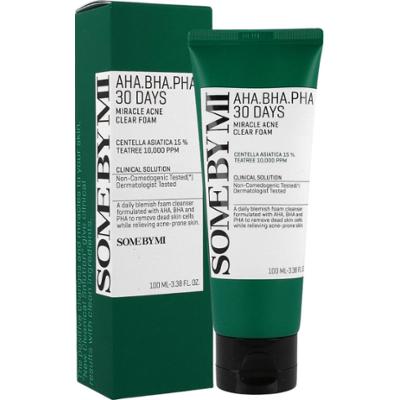 SOME BY MI - AHA BHA PHA 30 Days Miracle Foam, 100ml - delikatna pianka oczyszczająca dla cery trądzikowej