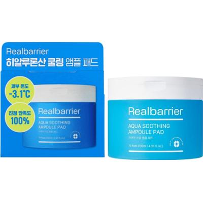 Real Barrier - Aqua Soothing Ampoule Pad, 70 szt - nawilżające płatki do twarzy