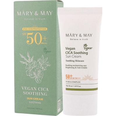 Mary&May - Vegan CICA Soothing Sun Cream SPF50+ PA++++, 50 ml - kojący krem z filtrem