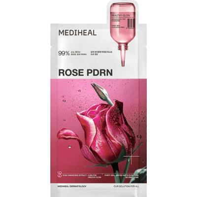 MEDIHEAL - Rose PDRN Essential Mask Healthy Glow, 24 ml - maska do twarzy w płachcie z różą domasceńską