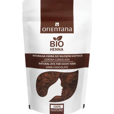 ORIENTANA - BIO Henna Natural Dye For Shot Hair, 50 g - naturalna farba do włosów krókich Gorzka Czekolada
