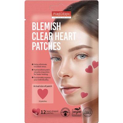 PUREDERM - Blemish Clear - Plastry na wypryski w kształcie serca, 12 szt.