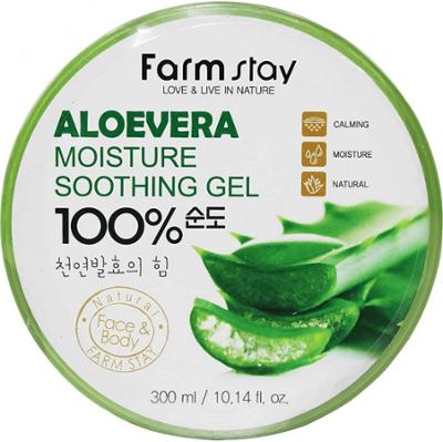 FARMSTAY - Aloevera Moisture Soothing Gel, Wielofunkcyjny żel aloesowy do twarzy i ciała, 300ml