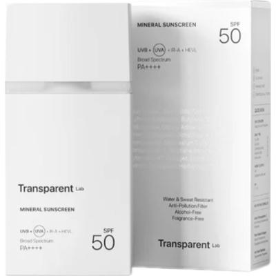 Transparent Lab - Mineral Sunscreen SPF50, 100 ml - mineralny krem do twarzy z filtrem