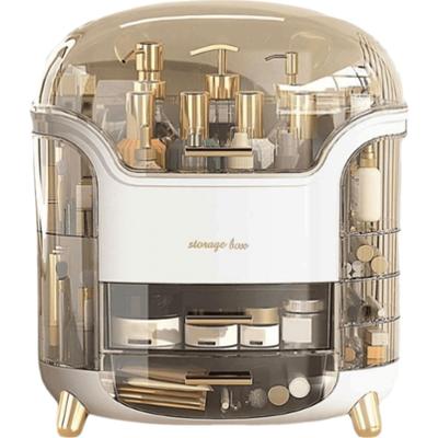 ECARLA - Biało-złoty organizer na kosmetyki, biżuterię i inne akcesoria do pielęgnacji, 1 szt