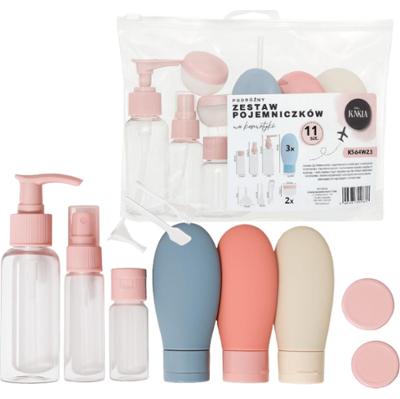 ECARLA - Zestaw pojemniczków i akcesoriów podróżnych 11 w 1