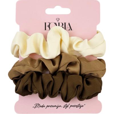 ECARLA - Zestaw 3 frotek do włosów w kolorze kremowym, karmelowym i czekoladowym
