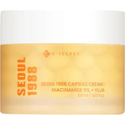 K-SECRET - SEOUL 1988 Capsule Cream: Niacinamide 5% + Yuja, 50 ml - nawilżająco-rozświetlający krem kapsułkowy do twarzy