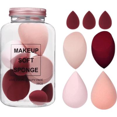ECARLA - Zestaw 7 gąbeczek do makijażu w odcieniach czerwieni i różu, CREAMY RED DUO