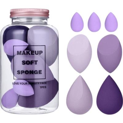 ECARLA - Zestaw 7 gąbeczek do makijazu w odcieniach fioletu, Violett Duo