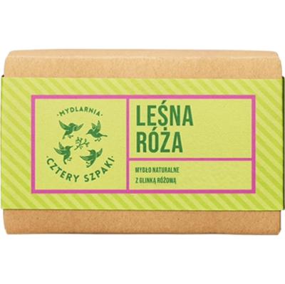 CZTERY SZPAKI - Leśna Róża Naturalne mydło do mycia ciała w kostce z glinką różową, 110 g