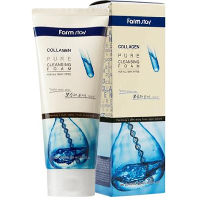 Farmstay - Collagen Pure Cleansing Foam, 180 ml - pianka do mycia twarzy z kolagenem