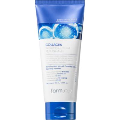 Farmstay - Collagen Water Full Moist Peeling Gel, 180 ml - delikatny peeling do twarzy typu gommage