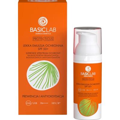 BASICLAB - Protectius Lekka emulsja ochronna SPF 50+ prewencja i antyoksydacja, airless, 50ml