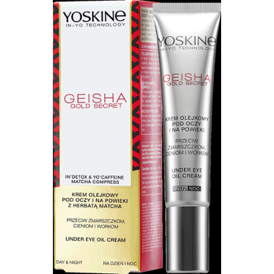 Yoskine Geisha Gold Secret Olejkowy krem pod oczy i na powieki z kofeiną