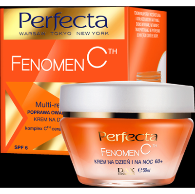 Perfecta Fenomen C Multiregeneracja, poprawa owalu krem na dzień i na noc 60+ z witaminą C