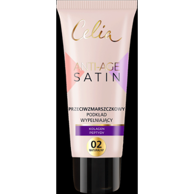 Celia Satin Anti-Age Przeciwzmarszczkowy podkład wypełniający do twarzy 02 naturalny