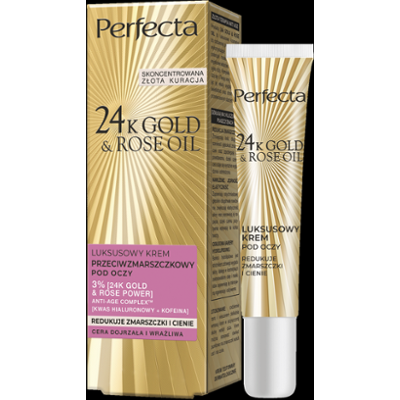 Perfecta 24K Gold&Rose Oil Luksusowy krem przeciwzmarszczkowy pod oczy
