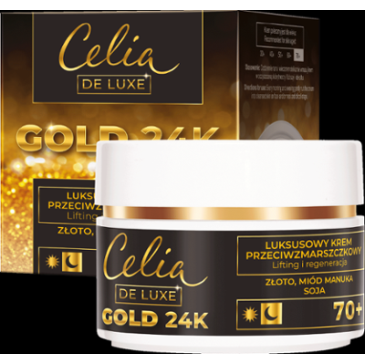 Celia Gold 24k Luksusowy krem do twarzy przeciwzmarszczkowy 70+