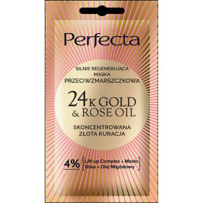 Perfecta 24K Gold&Rose Oil maska do twarzy silnie regenerująca przeciwzmarszczkowa